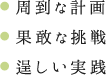 周到な計画／果敢な挑戦／逞しい実践