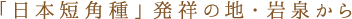 「日本短角種」発祥の地・岩泉から