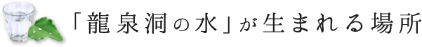「龍泉洞の水」が生まれる場所